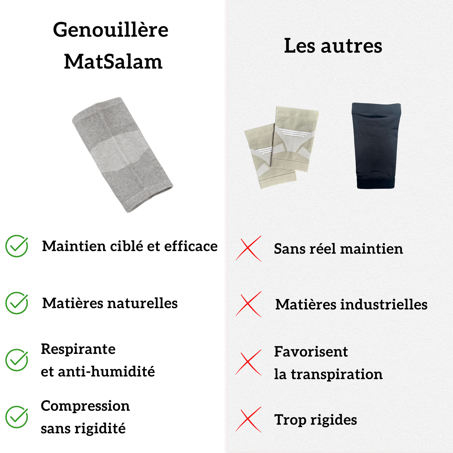 Genouillère de soutien en Bambou